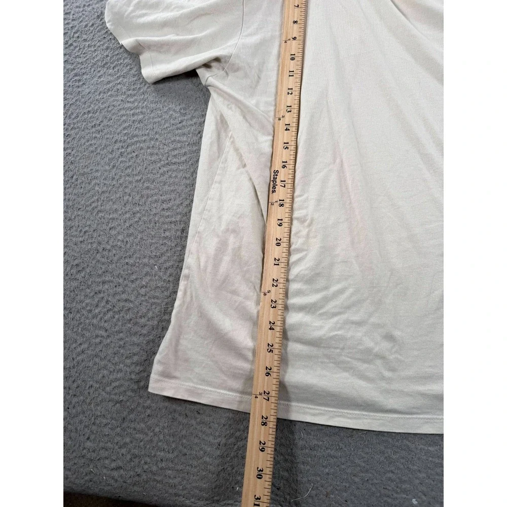 The North Face Never Stop Exploring Shirt Men's Large Beige Logo Short Sleeve